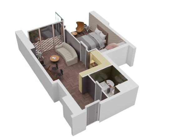 2 Bedrooms Deluxe - 57.3 sq.m